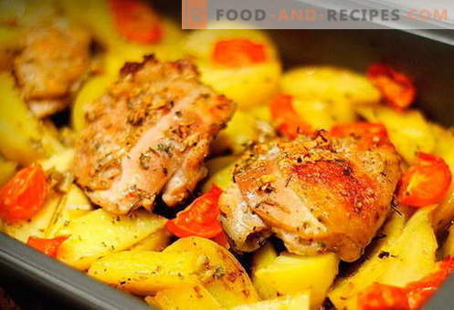Hähnchen mit Kartoffeln im Ofen - die besten Rezepte. Wie man richtig und lecker im Ofen Hähnchen mit Kartoffeln im Ofen kocht.