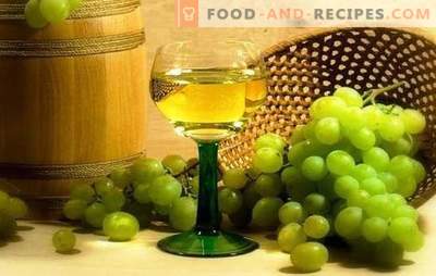 Weißer Traubenwein: Die Hauptstadien der Herstellung von Obstweinen. Geheimnisse der heimischen Weinbereitung, feiner Wein aus weißen Trauben