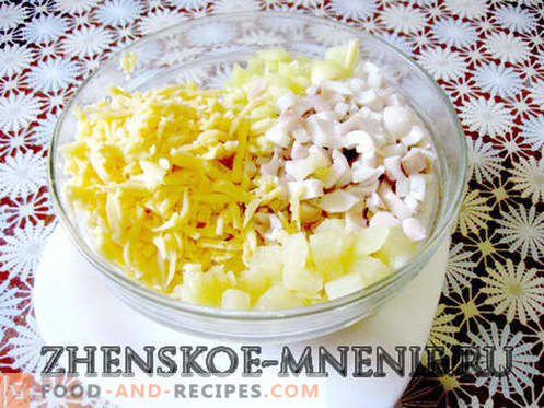 Salat mit Tintenfisch - ein Rezept mit Fotos und Schritt-für-Schritt-Beschreibung