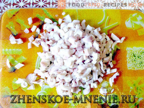 Salat mit Tintenfisch - ein Rezept mit Fotos und Schritt-für-Schritt-Beschreibung