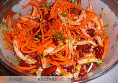 Koreanischer Karottensalat mit Bohnen - die besten Rezepte. Wie man richtig und lecker gegarten Salat mit koreanischen Karotten und Bohnen