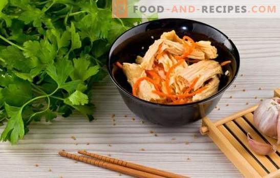Soja-Spargel - Rezepte für Vorspeisen und warme Speisen. Rezepte aus Soja-Spargel für jeden Tag: mit Reis, Frunchoza, Hühnchen, Pilzen