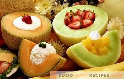 Melonendesserts sind eine aromatische Delikatesse für süße Zähne. Eine Auswahl der besten Rezepte für Melonendesserts