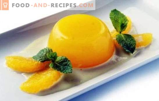 Jelly mit Orangen ist ein leichtes und gesundes Dessert. Wie man Gelee mit Orangen und Rezepten mit ihm kocht